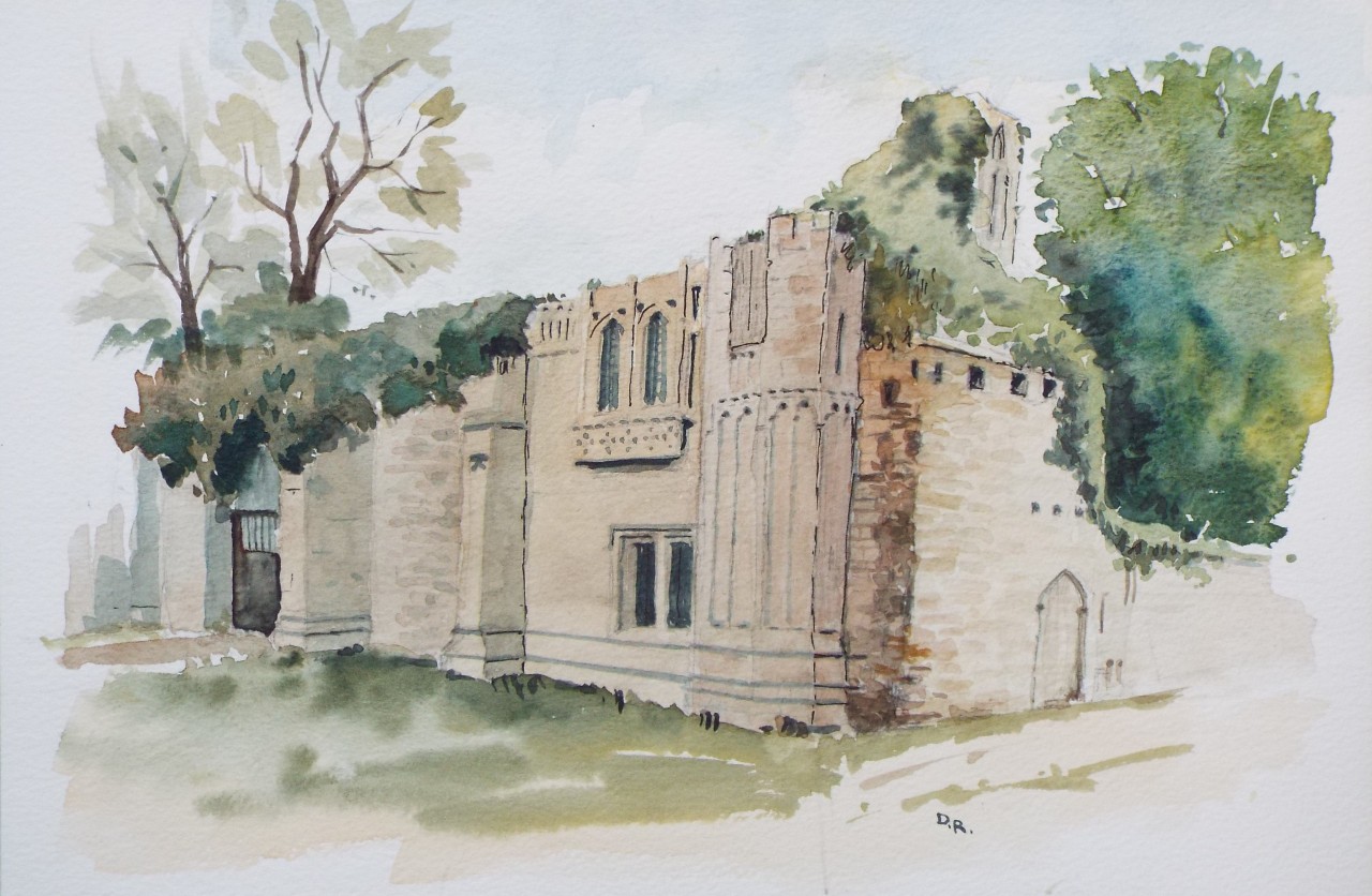 Watercolour - Ramsey Abbey Gatehouse