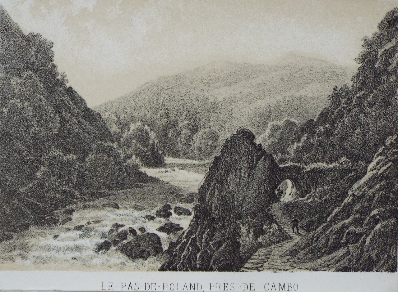 Lithograph - Le Pas-de-Roland pres de Cambo