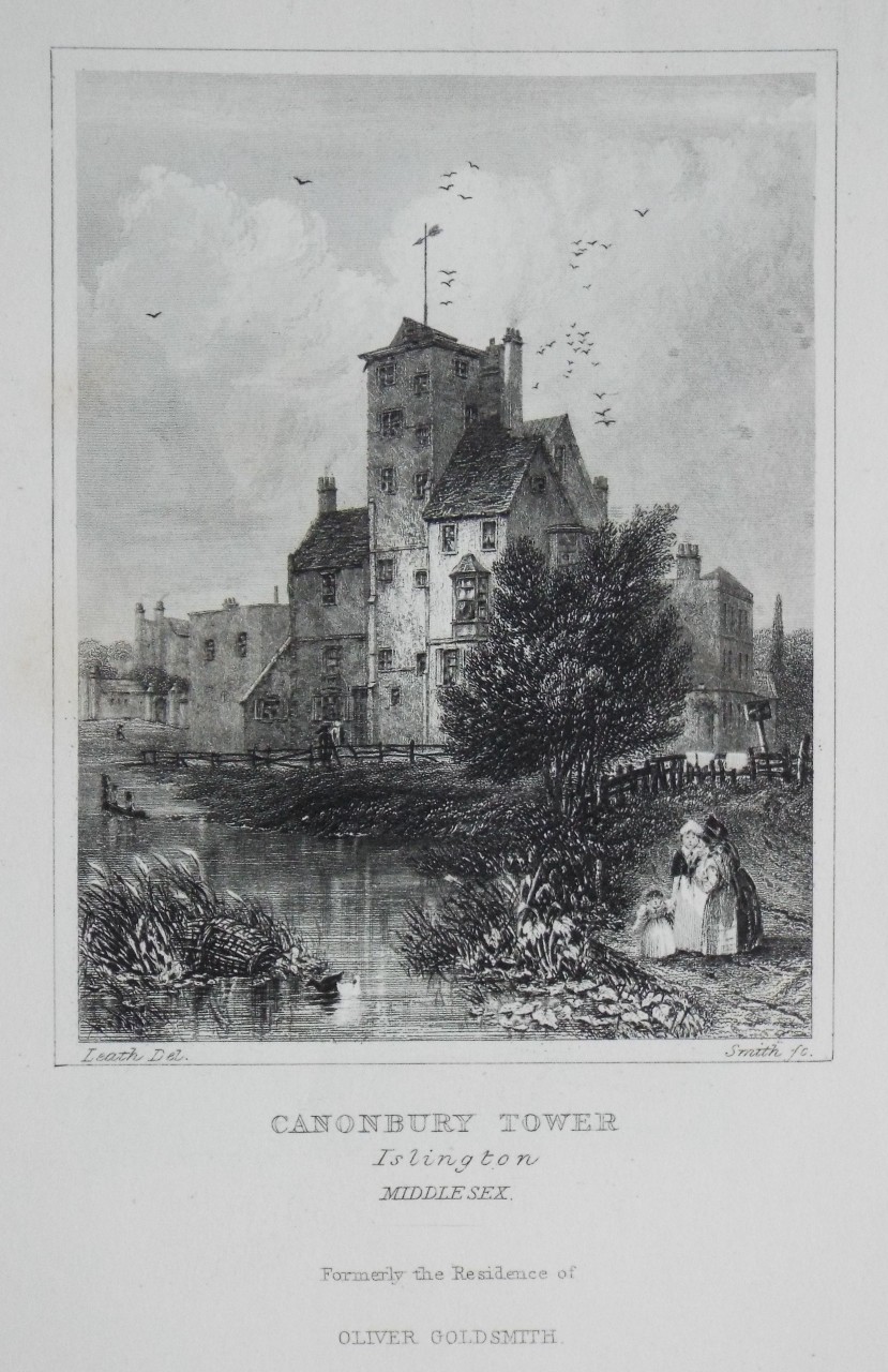 Print - Canonbury Tower Islington Middlesex. Formerly the Redidence of Oliver Goldsmith.