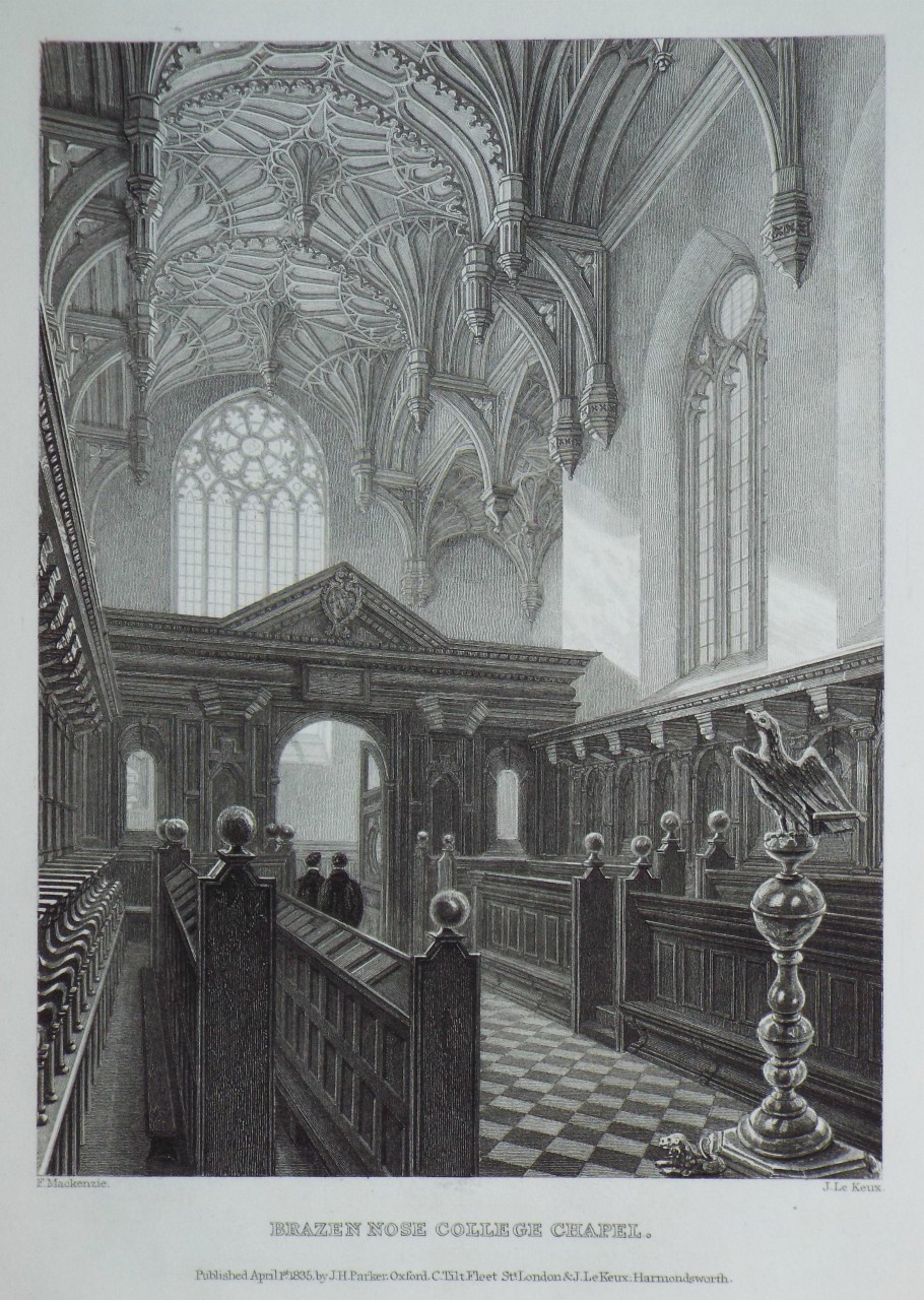 Print - Brazen Nose College Chapel. - Le