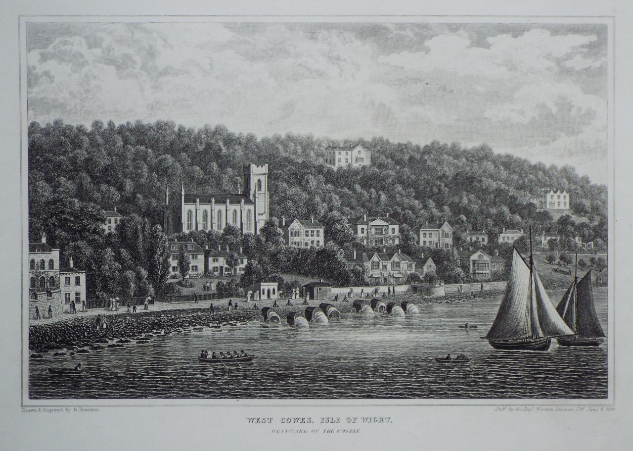 Print - West Cowes, Isle of Wight. Westward of the Castle. - Brannon