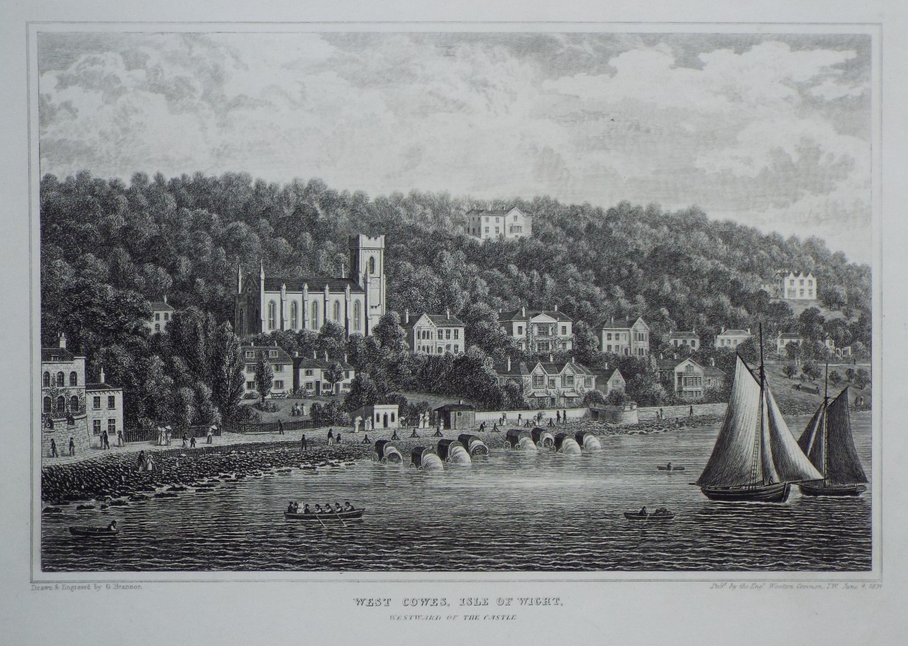 Print - West Cowes, Isle of Wight. Westward of the Castle. - Brannon
