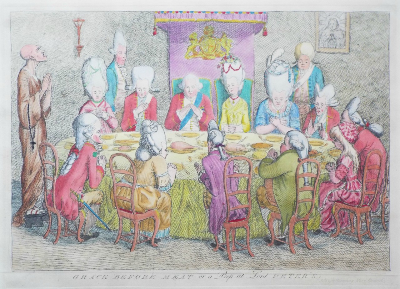Etching - Grace before Meat or a Peep at Lord Peter's - Gillray