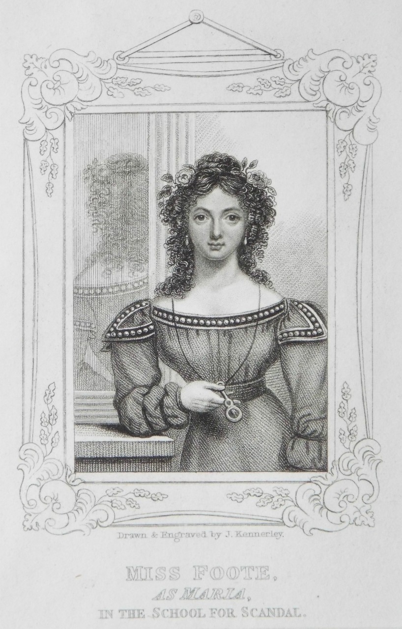 Stipple - Miss Foote, as Maria, in the School for Scandal. - Kennerley