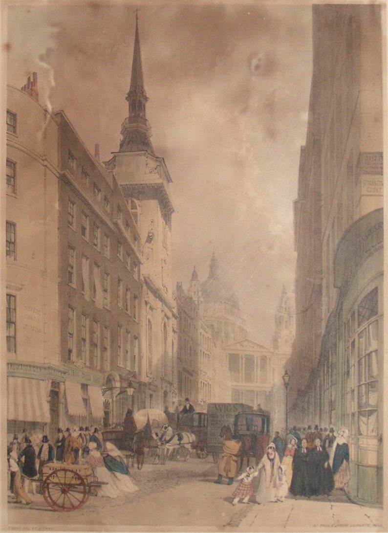 Lithograph - St. Paul's from Ludgate Hill - Boys