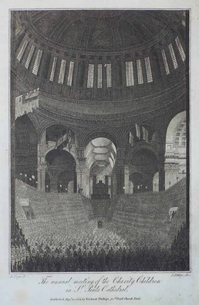 Print - The Annual Meeting of the Charity Children in St. Paul's Cathedral   - Fittler