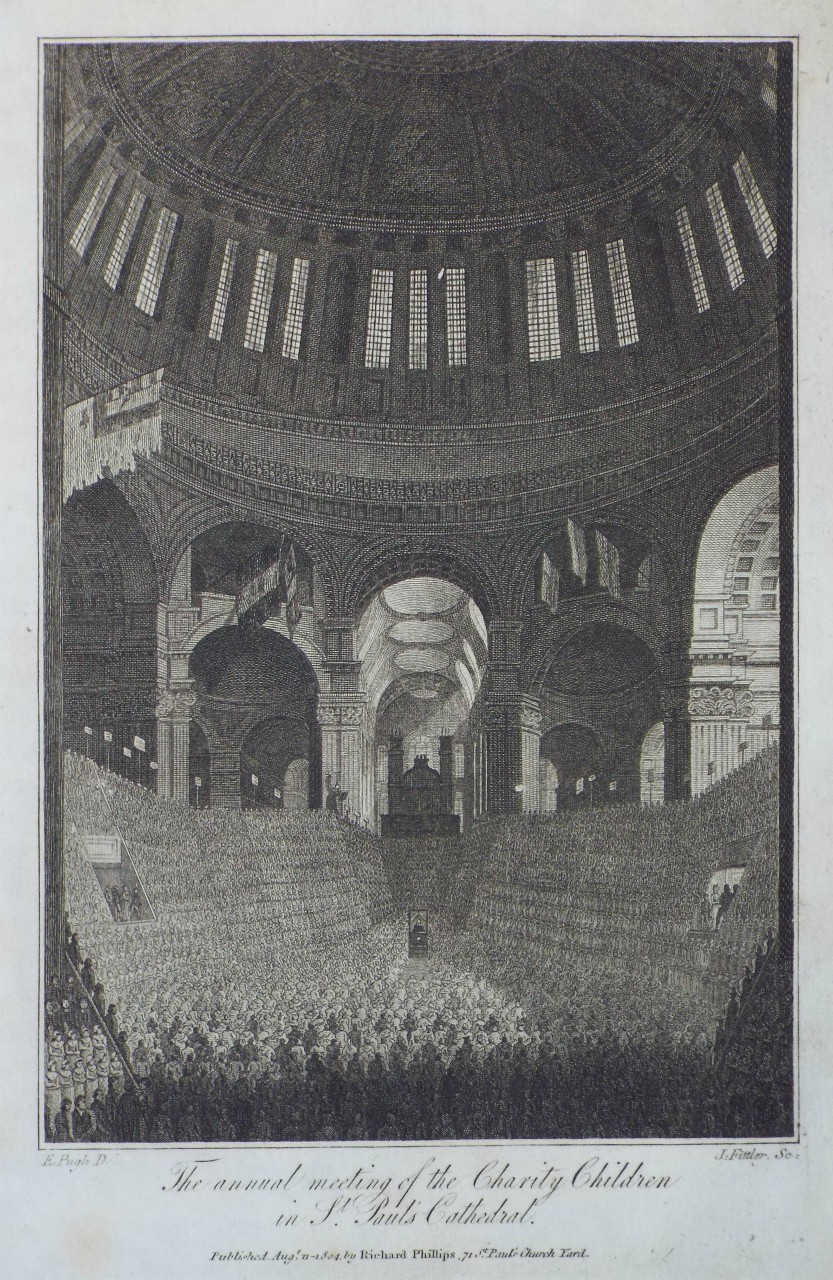 Print - The Annual Meeting of the Charity Children in St. Paul's Cathedral   - Fittler