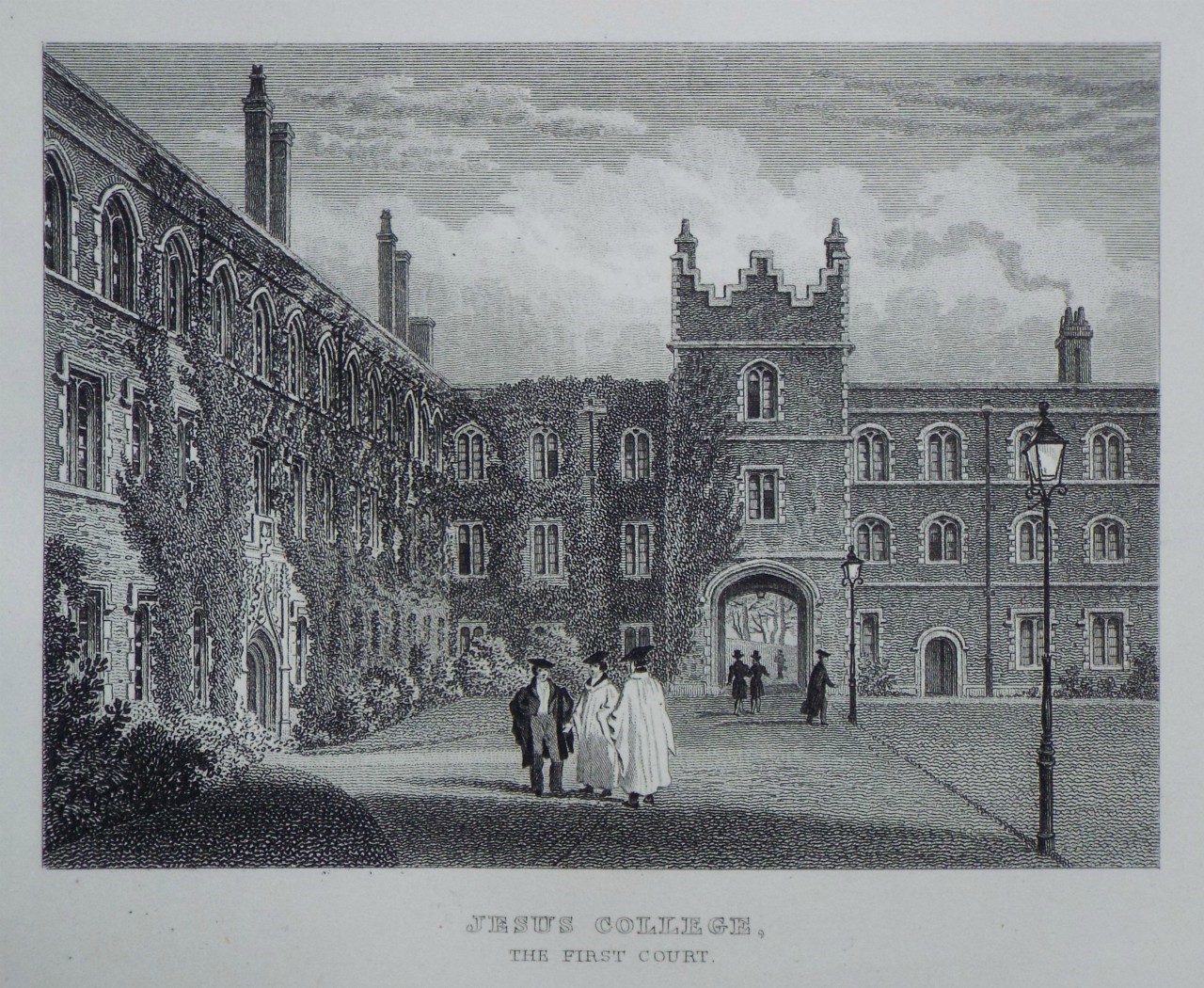 Print - Jesus College. The First Court.