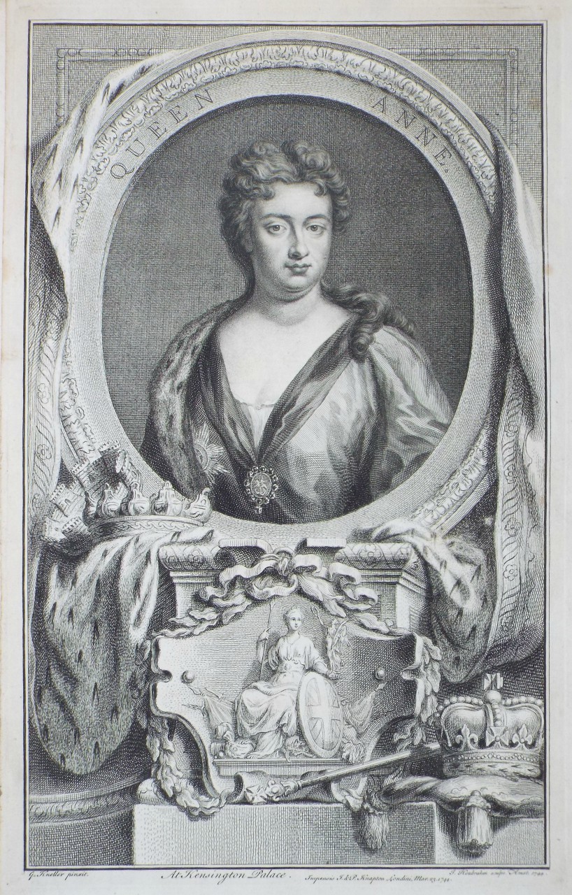 Print - Queen Anne. - Houbraken