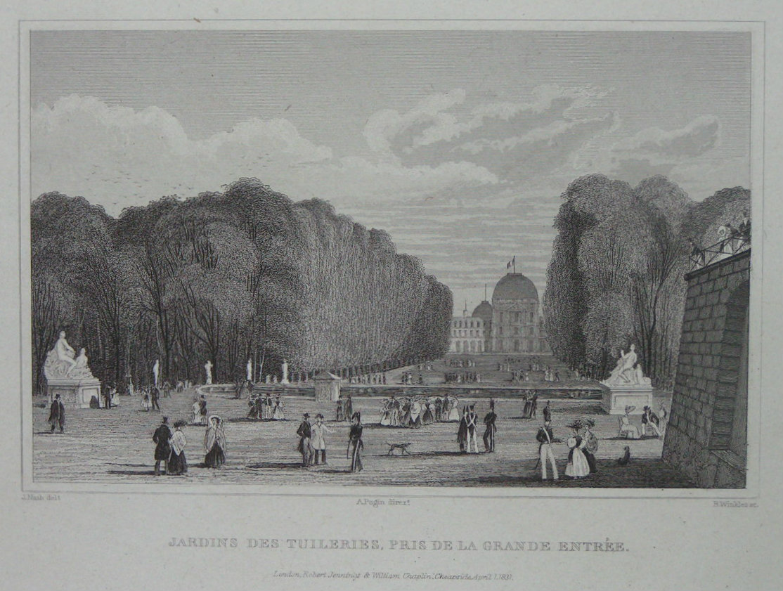 Print - Jardins des Tuileries, Pris de la Grande Entree - Winkles