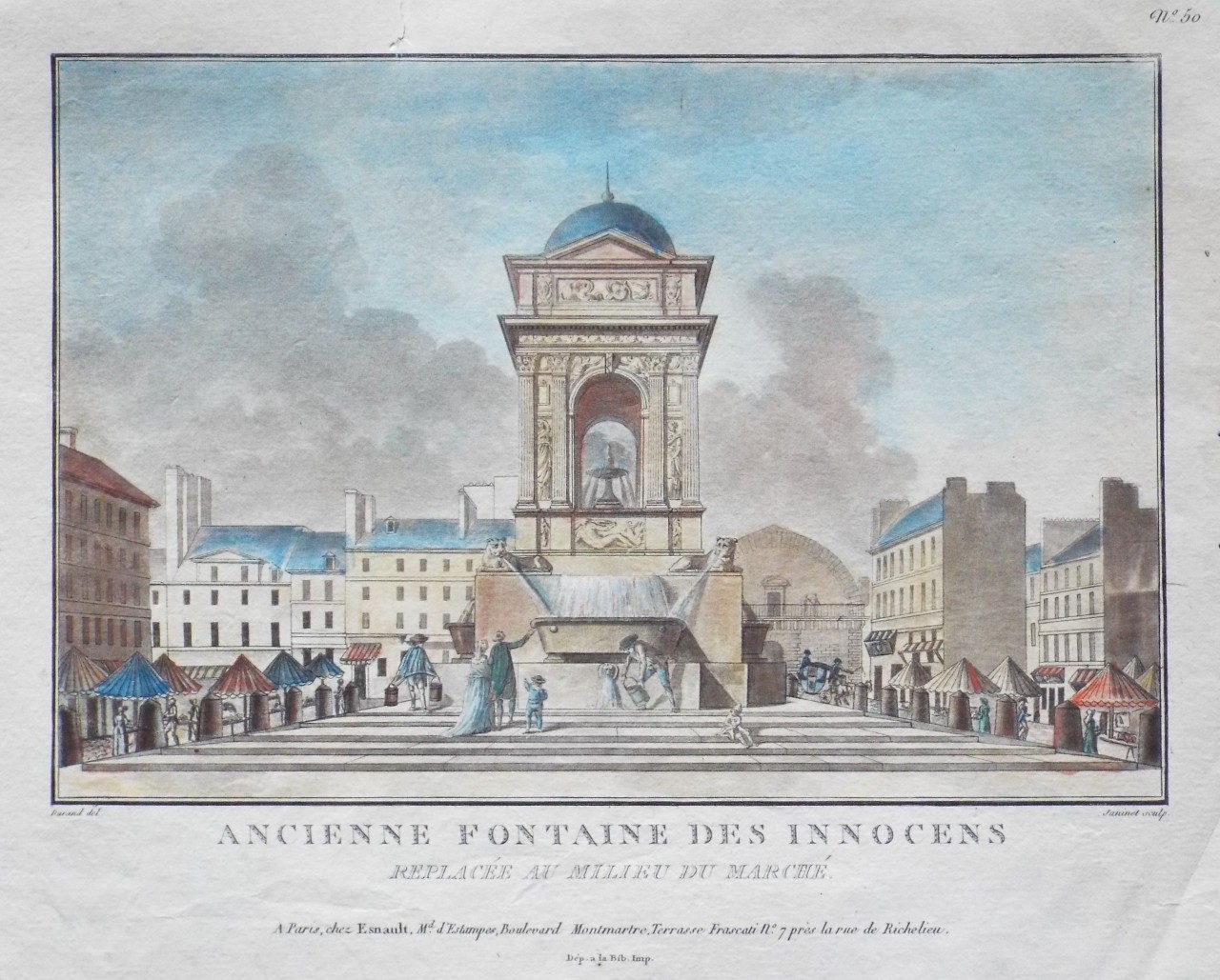 Print - Ancienne Fontaine des Innocens Replace au Millieu du Marche. - 