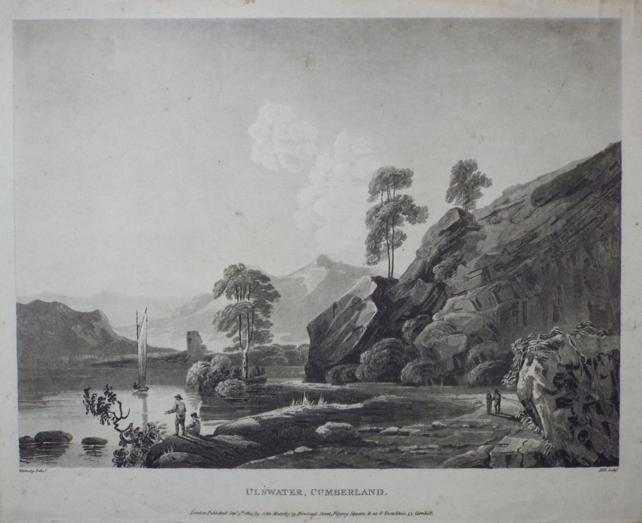 Aquatint - Ullswater, Cumberland. - 