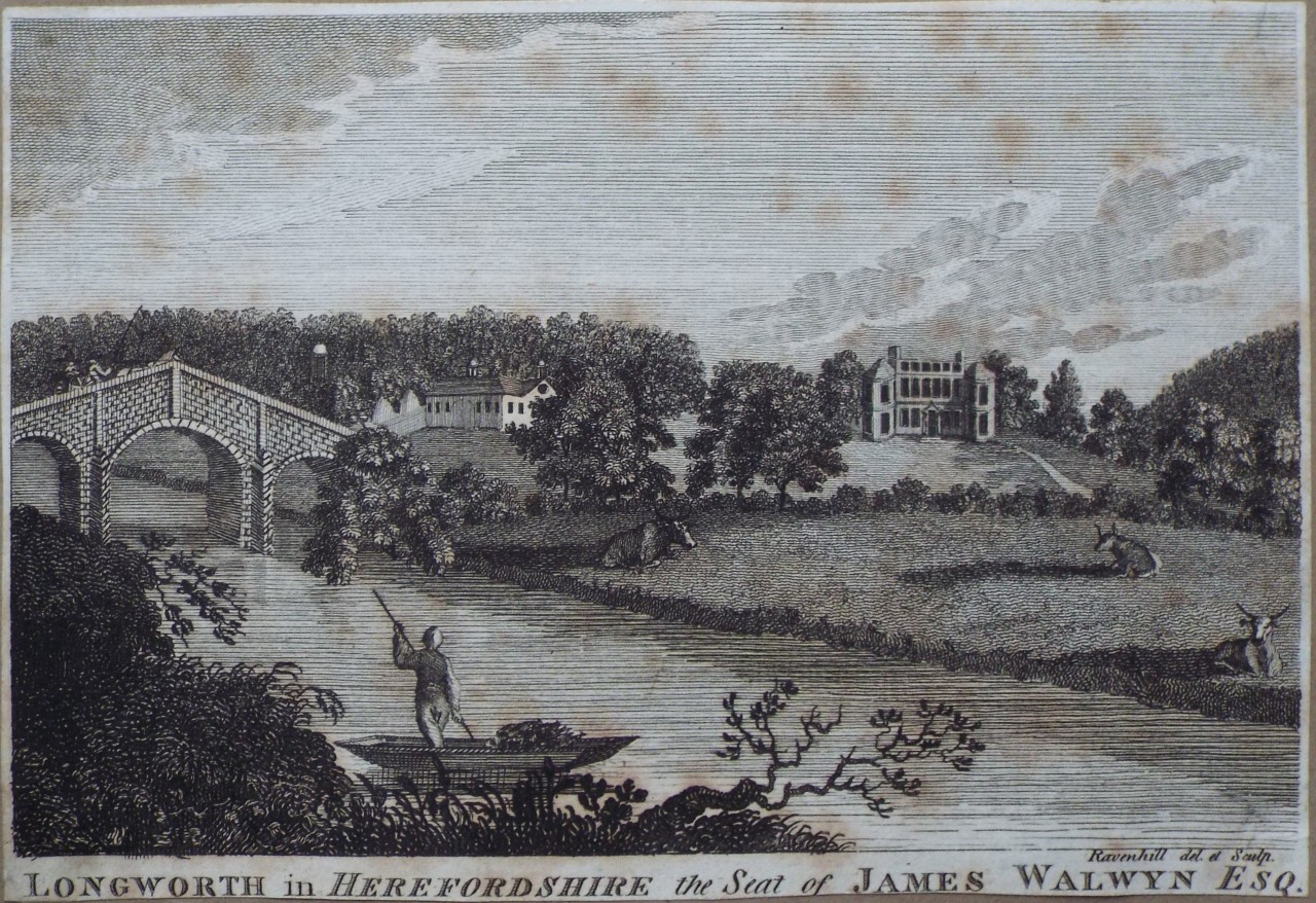 Print - Longworth in Hereforshire the Seat of James Walwyn Esq. - 