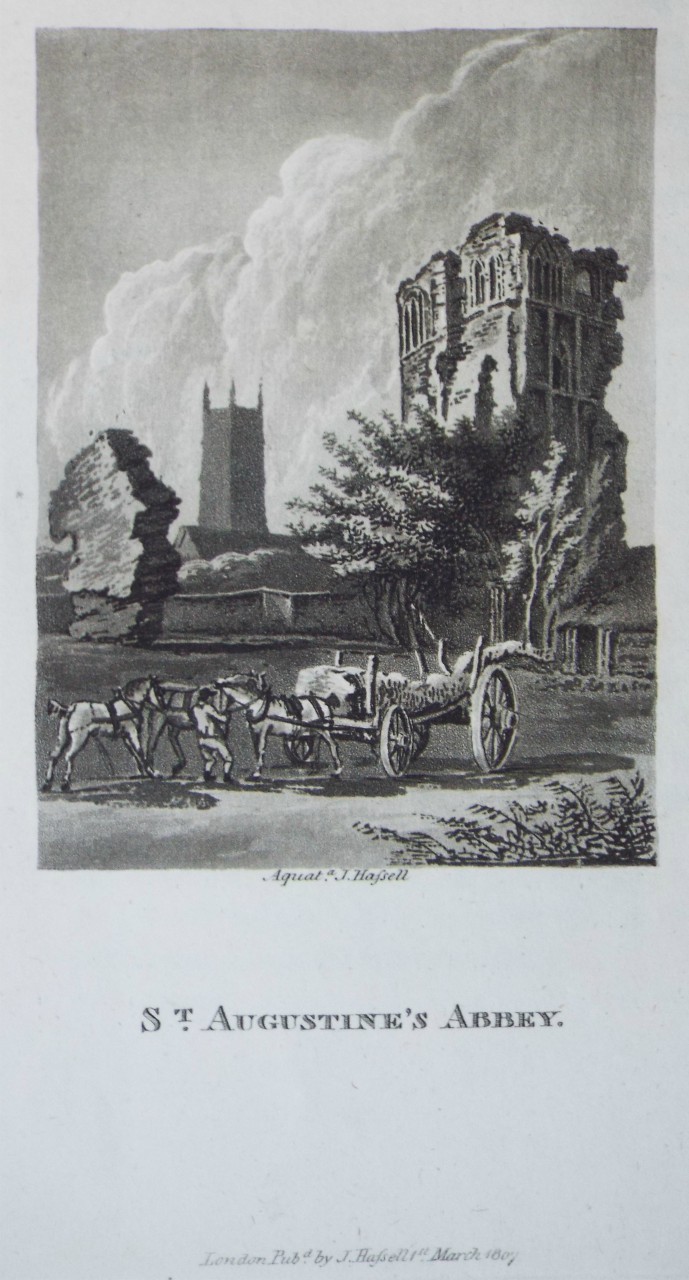 Aquatint - St. Augustine's Abbey. - Hassell