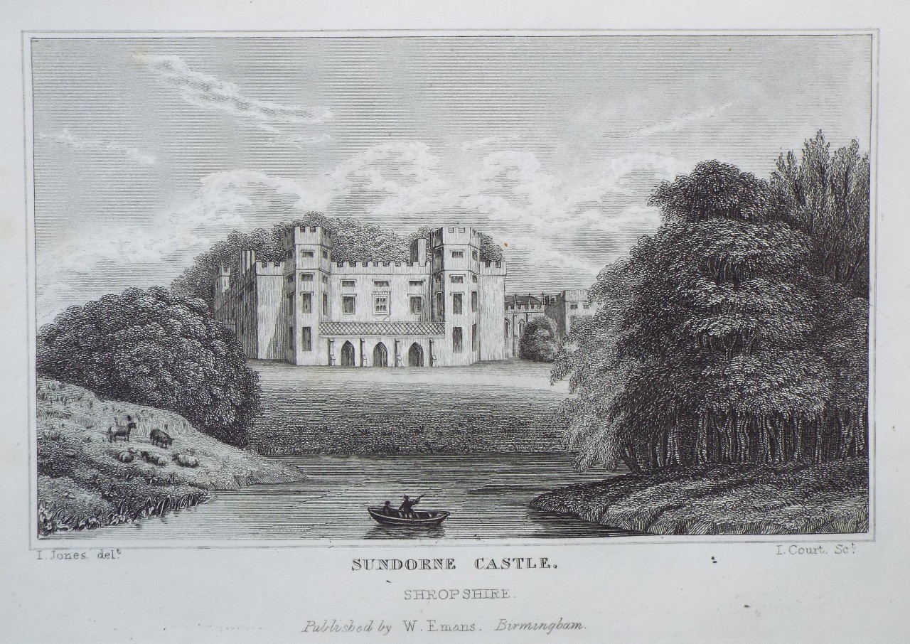 Print - Sundorne Castle. Shropshire. - Court