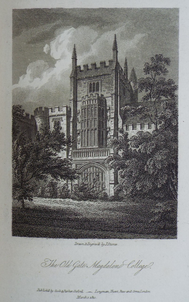 Print - The Old Gate Magdalen College. - Storer