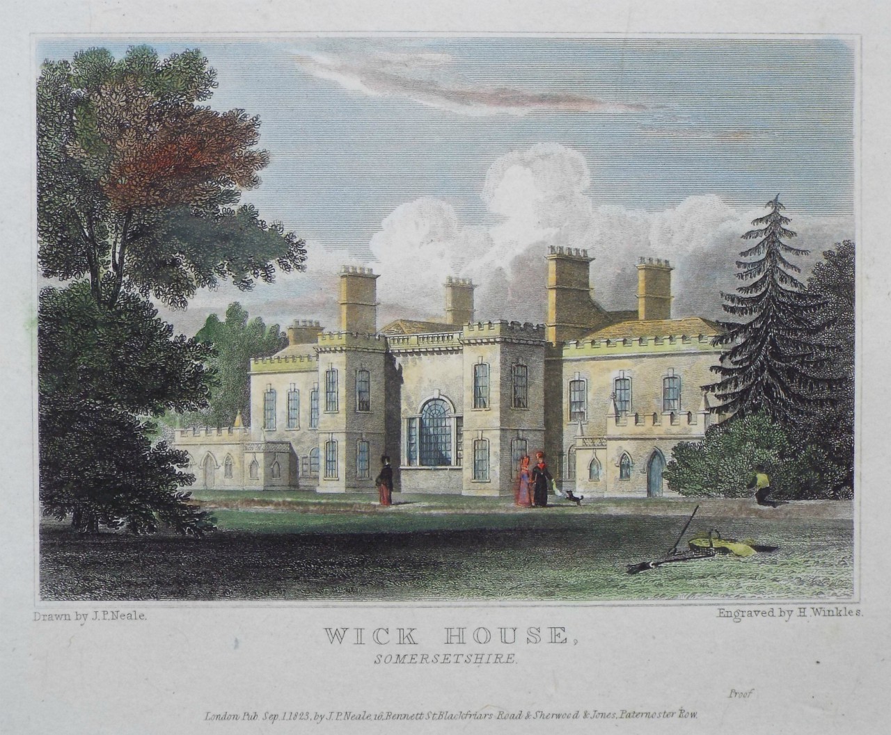 Print - Wick House, Somersetshire. - Winkles