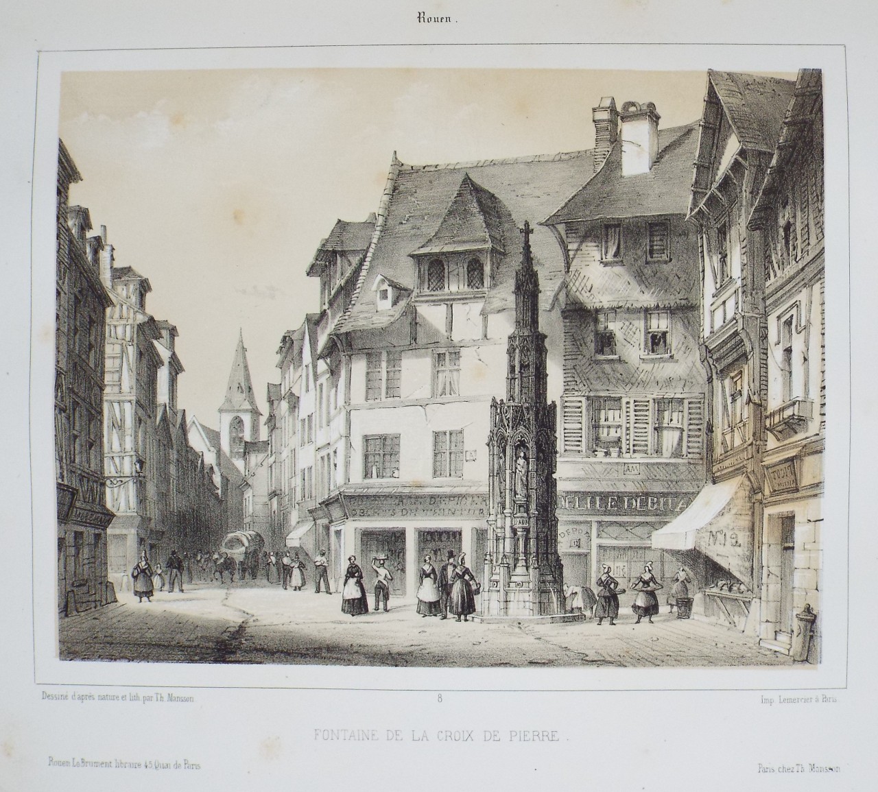 Lithograph - Rouen. - Mansson