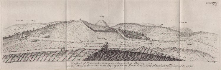 Print - Prospect of Beckhampton Avenue from Longston long barrow 1724