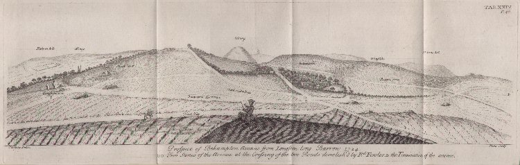 Print - Prospect of Beckhampton Avenue from Longston long barrow 1724