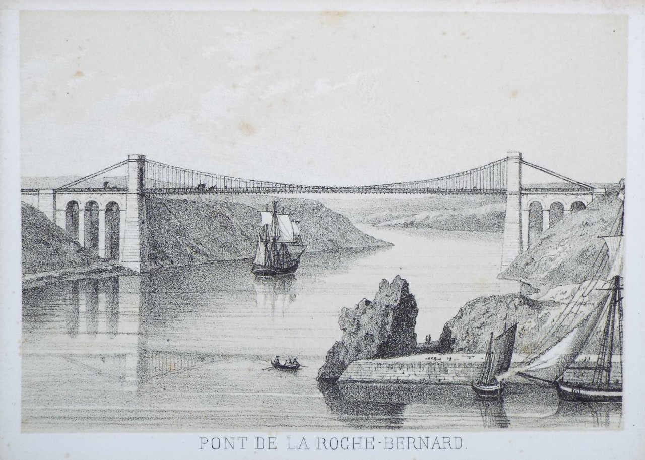 Lithograph - Pont de la Roche-Bernard.