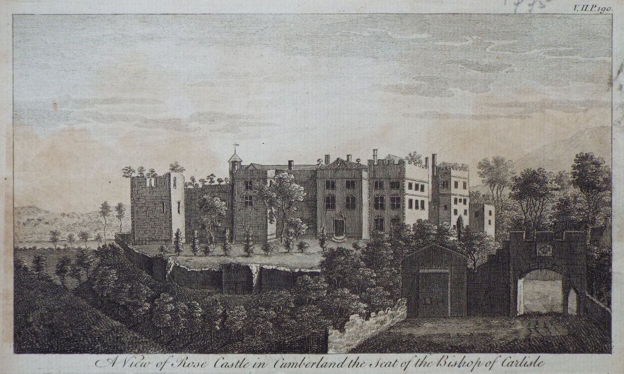 Print - A View of Rose Castle in Cumberland the Seat of the Bishop of Carlisle.