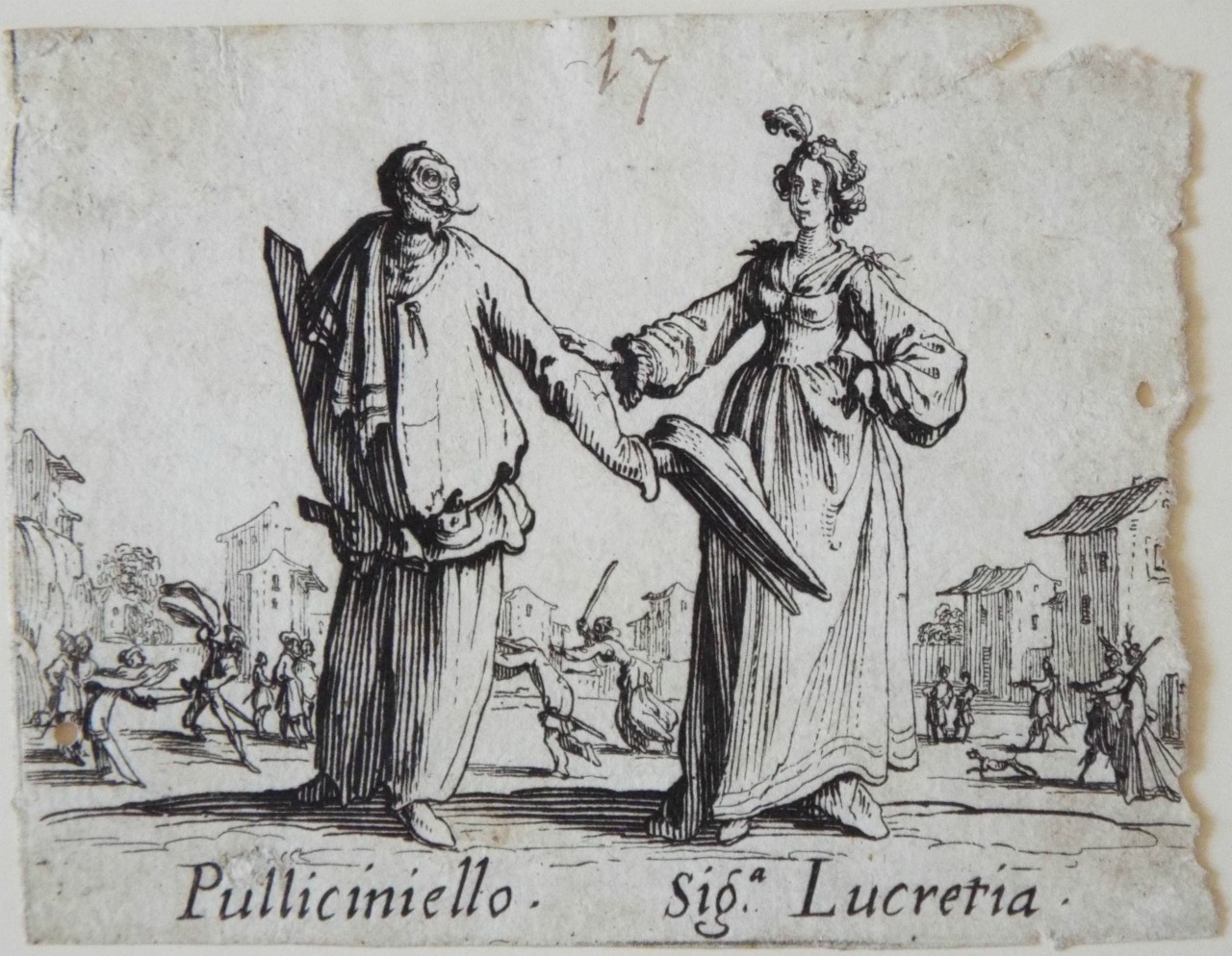 Etching - Pulliciniello. Sig. Lucretia. - Callot