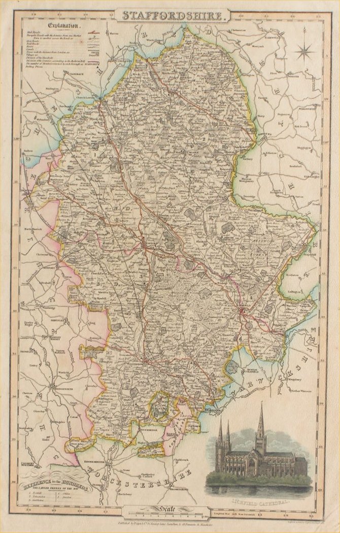 Map of Staffordshire - Pigot