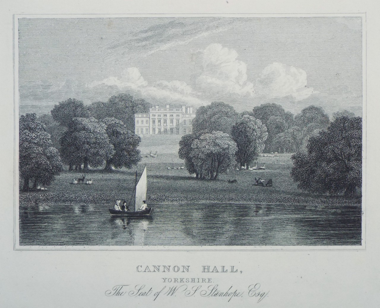 Print - Cannon Hall, Yorkshire. The Seat of W. S. Stanhope, Esq. - Hay