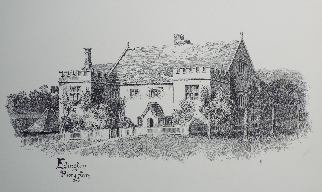 Lithograph - Edington Priory Farm