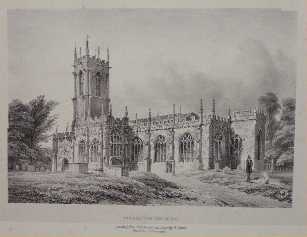 Lithograph - Tiverton Church - Spreat