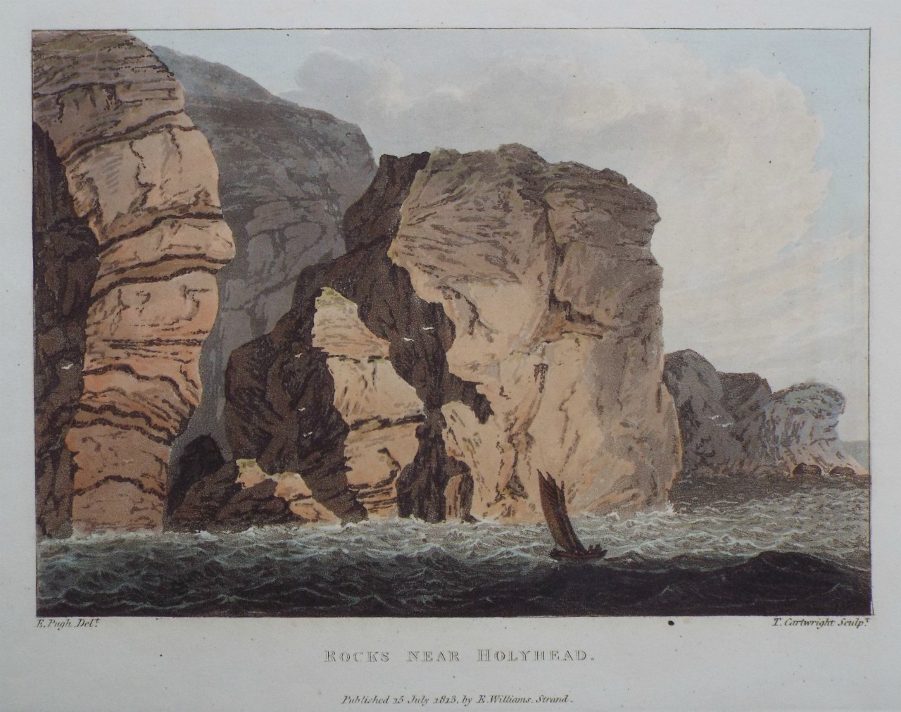 Aquatint - Rocks near Holyhead. - Cartwright