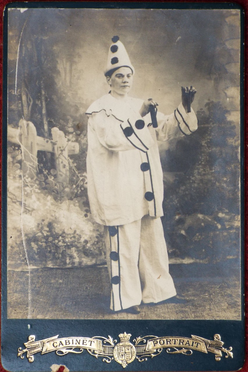 Photograph - An actor dressed in a Pierrot costume