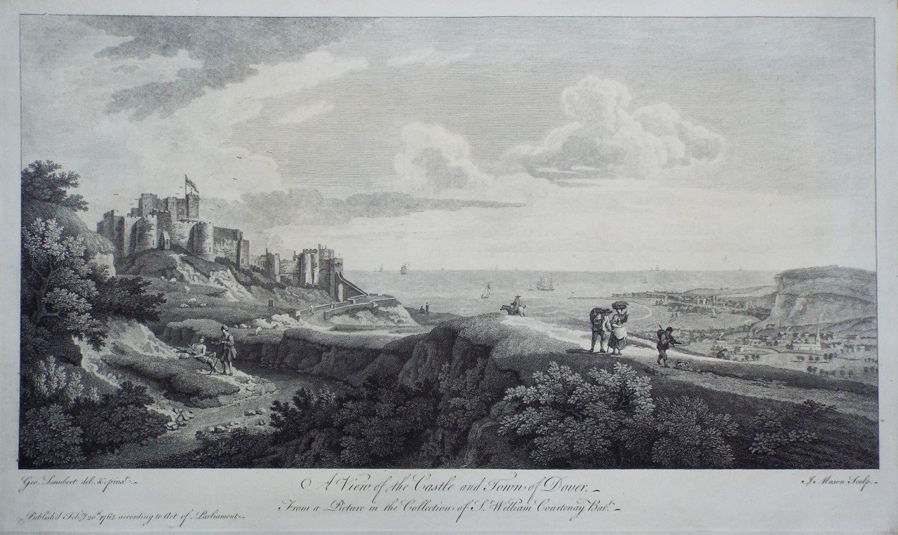 Print - A View of the Castle and Town of Dover. - Mason