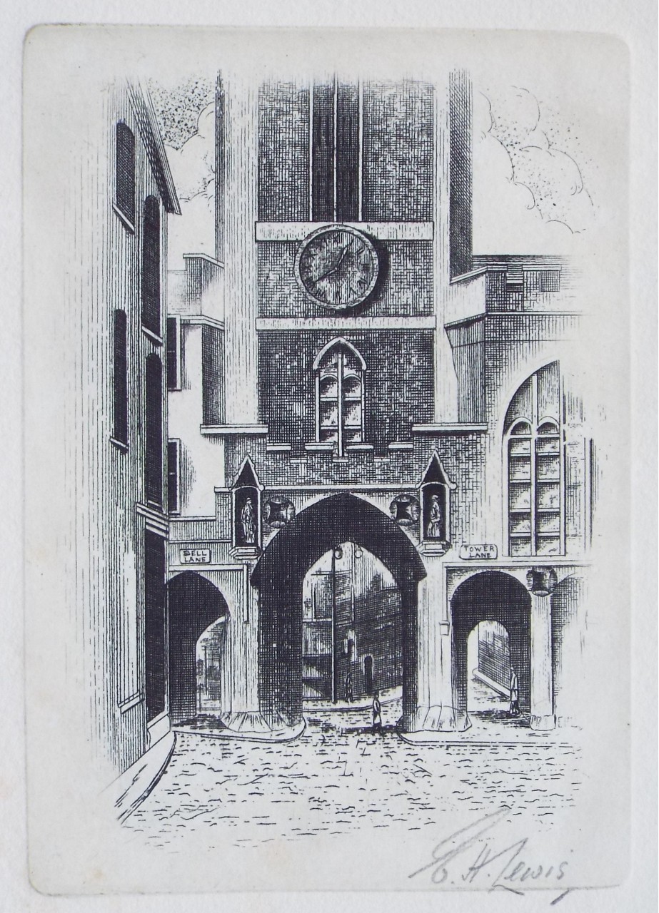 Etching - (St. John's Church, Bristol) - Lewis