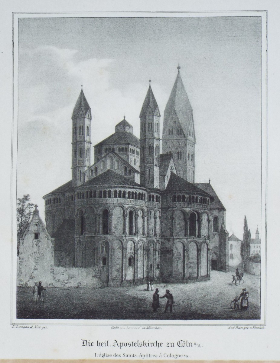 Lithograph - Die heil Apostelskirche zu Coln a/R.
L'Eglise des Saints-Apotres a Cologne. - 