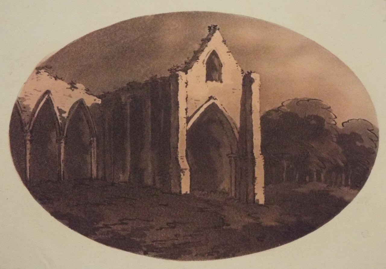 Aquatint - (Ruined abbey) - Gilpin