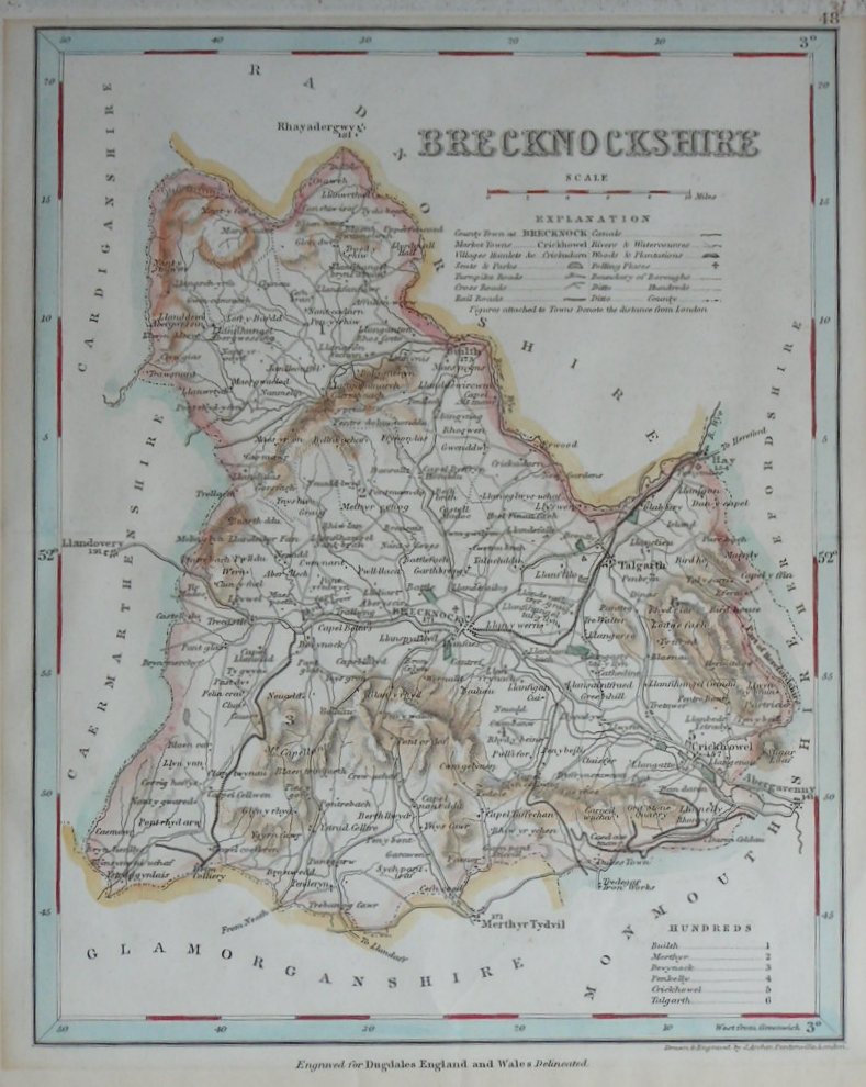 Map of Brecknockshire - Archer