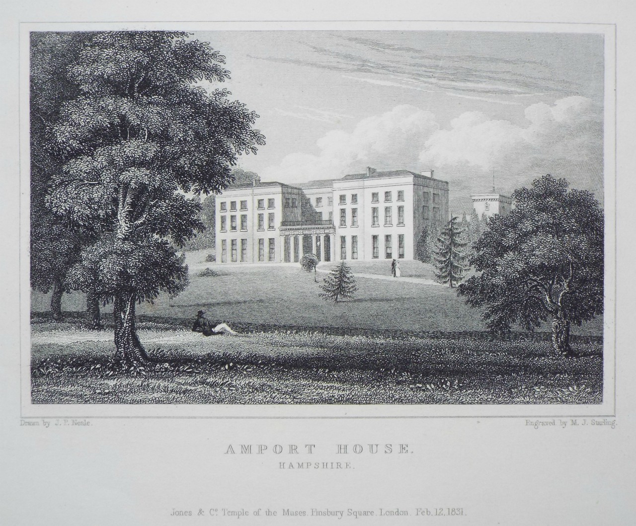 Print - Amport House. Hampshire. - Starling