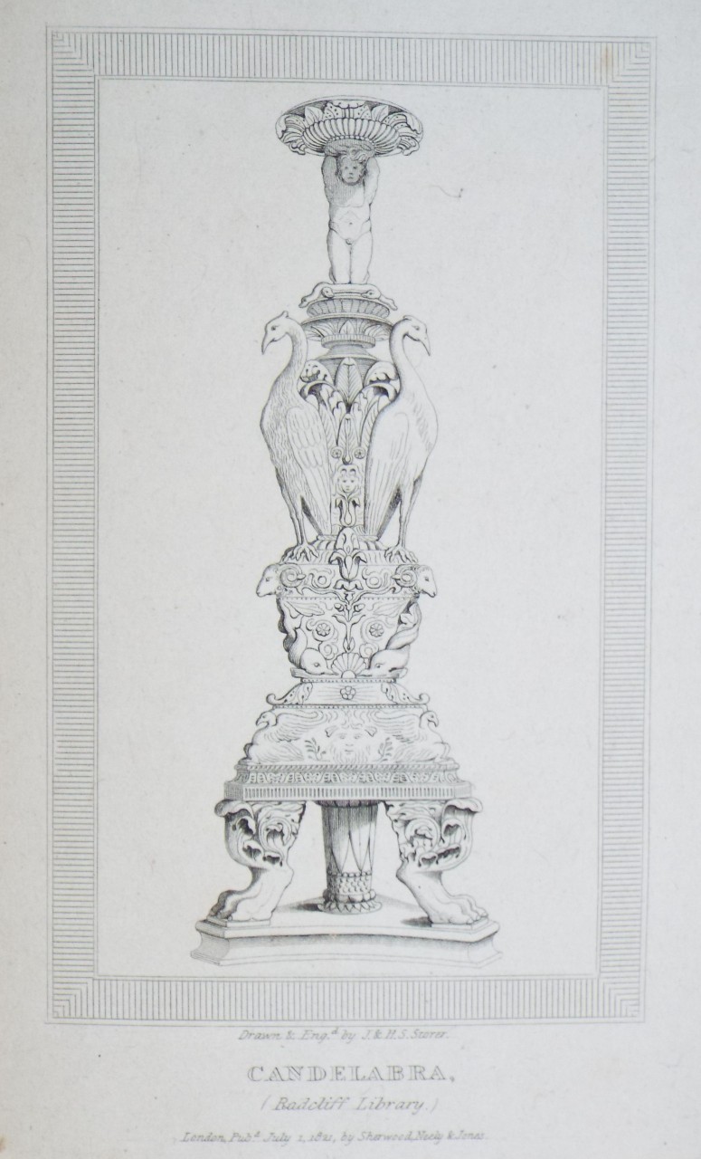 Print - Candelabra, (Radcliff Library.) - Storer