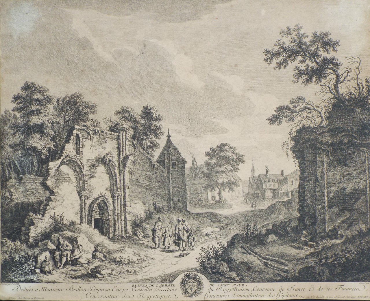 Print - Ruines de l'Abbaye de Saint Maur. - Weirotter