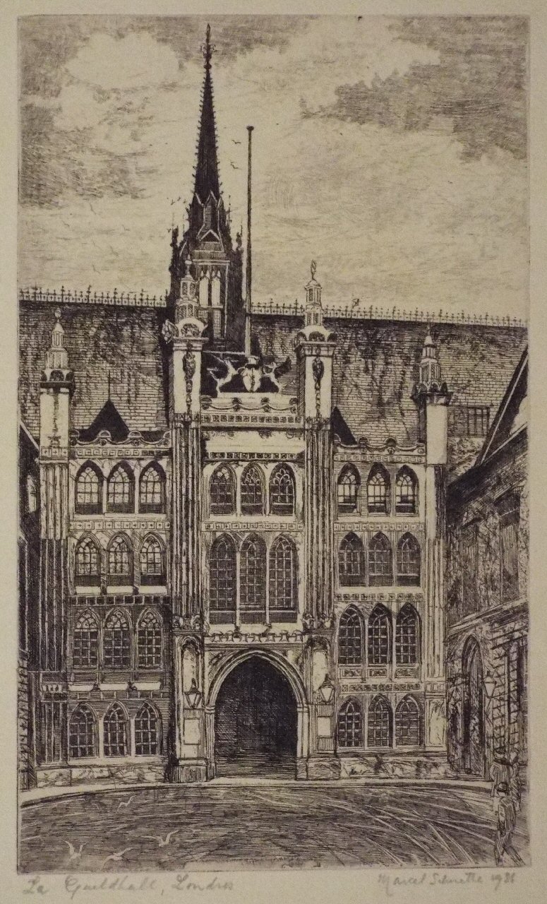 Etching - La Guildhall, London - Schmitte