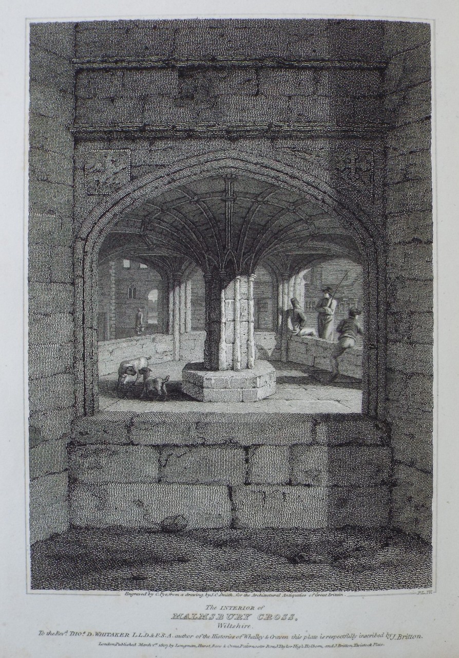 Print - The Interior of Malmesbury Cross, Wiltshire. - Pye