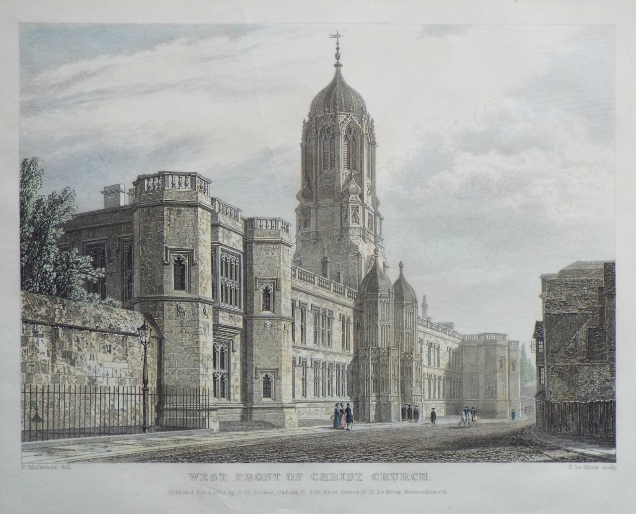 Print - West Front of Christ Church. - Le