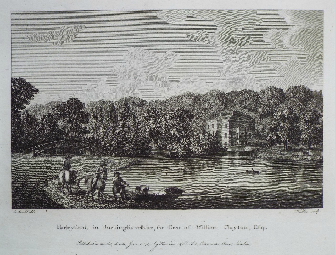 Print - Harleyford, in Buckinghamshire, the Seat of William Clayton, Esq. - 