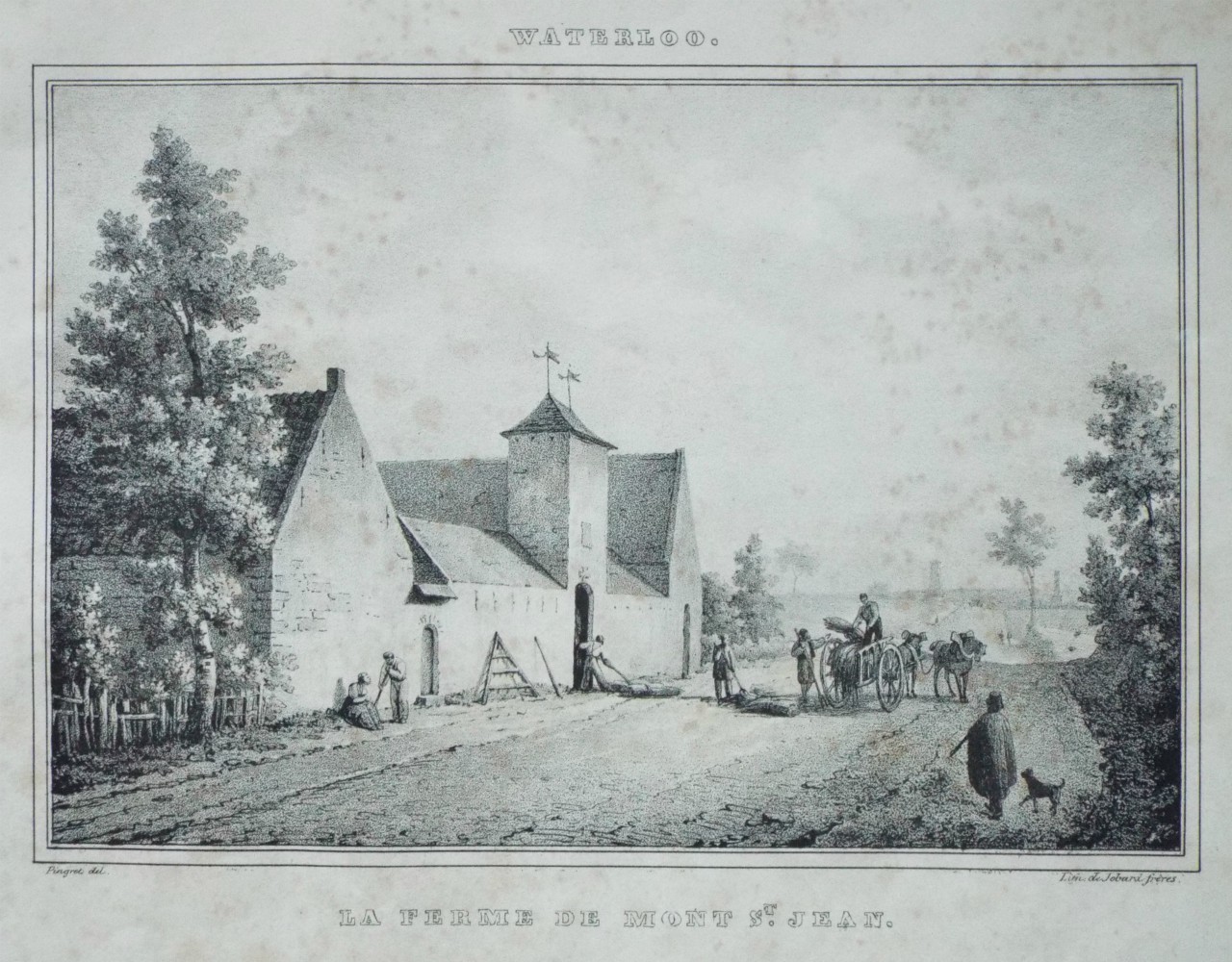 Lithograph - Waterloo. La Ferme de Mont St. Jean. - 