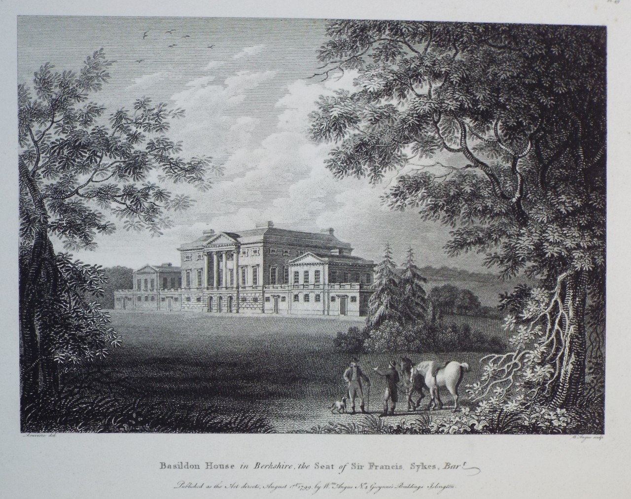 Print - Basildon House in Berkshire, the Seat of Sir Francis Sykes, Bart. - Angus