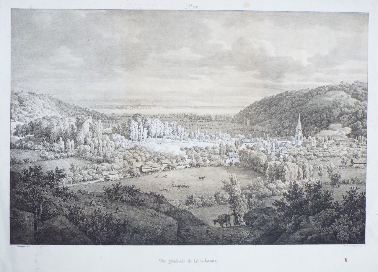 Lithograph - Vue generale du Lillebonne. - 