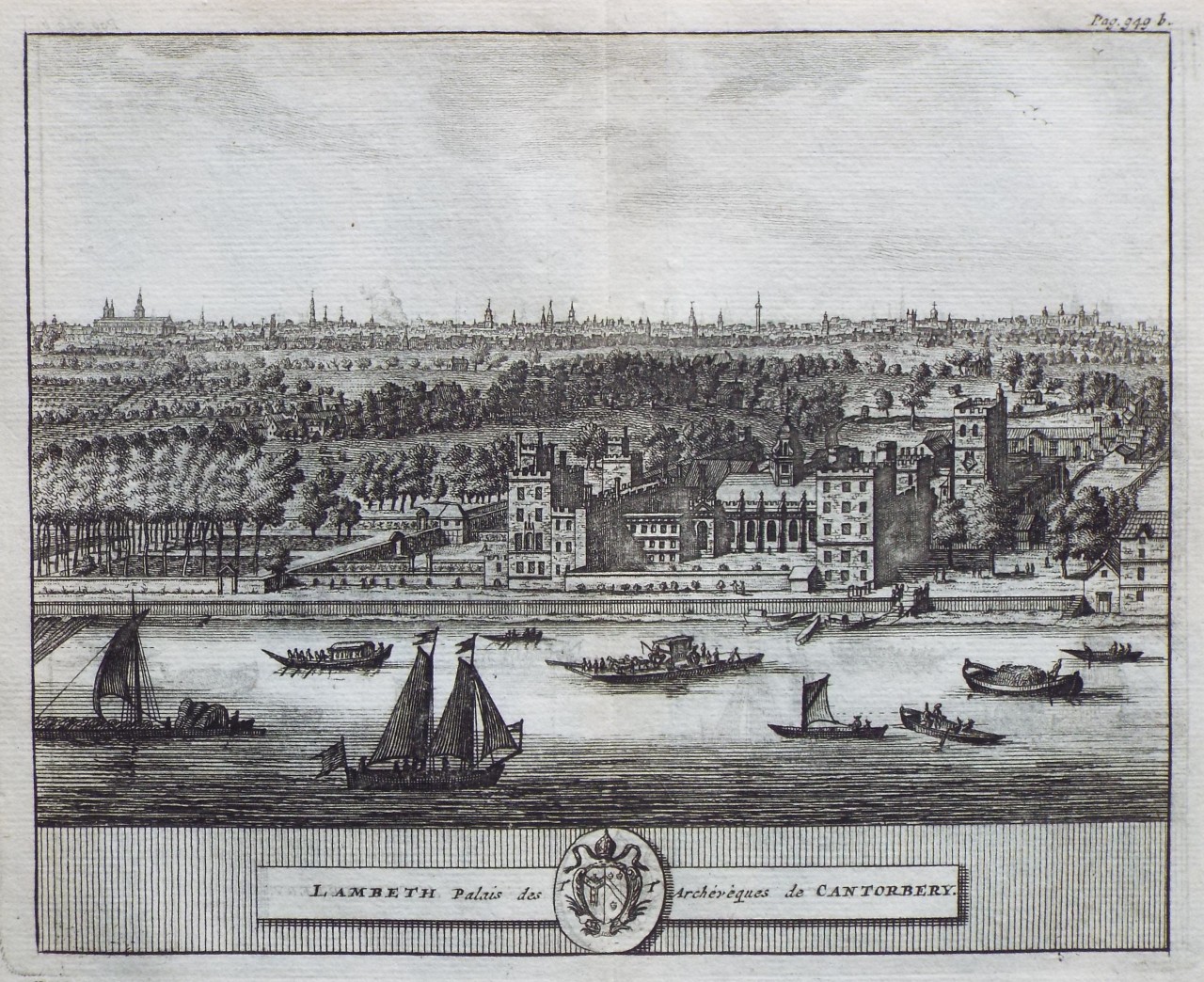 Print - Lambeth Palais des Archeveques de Cantorbury.