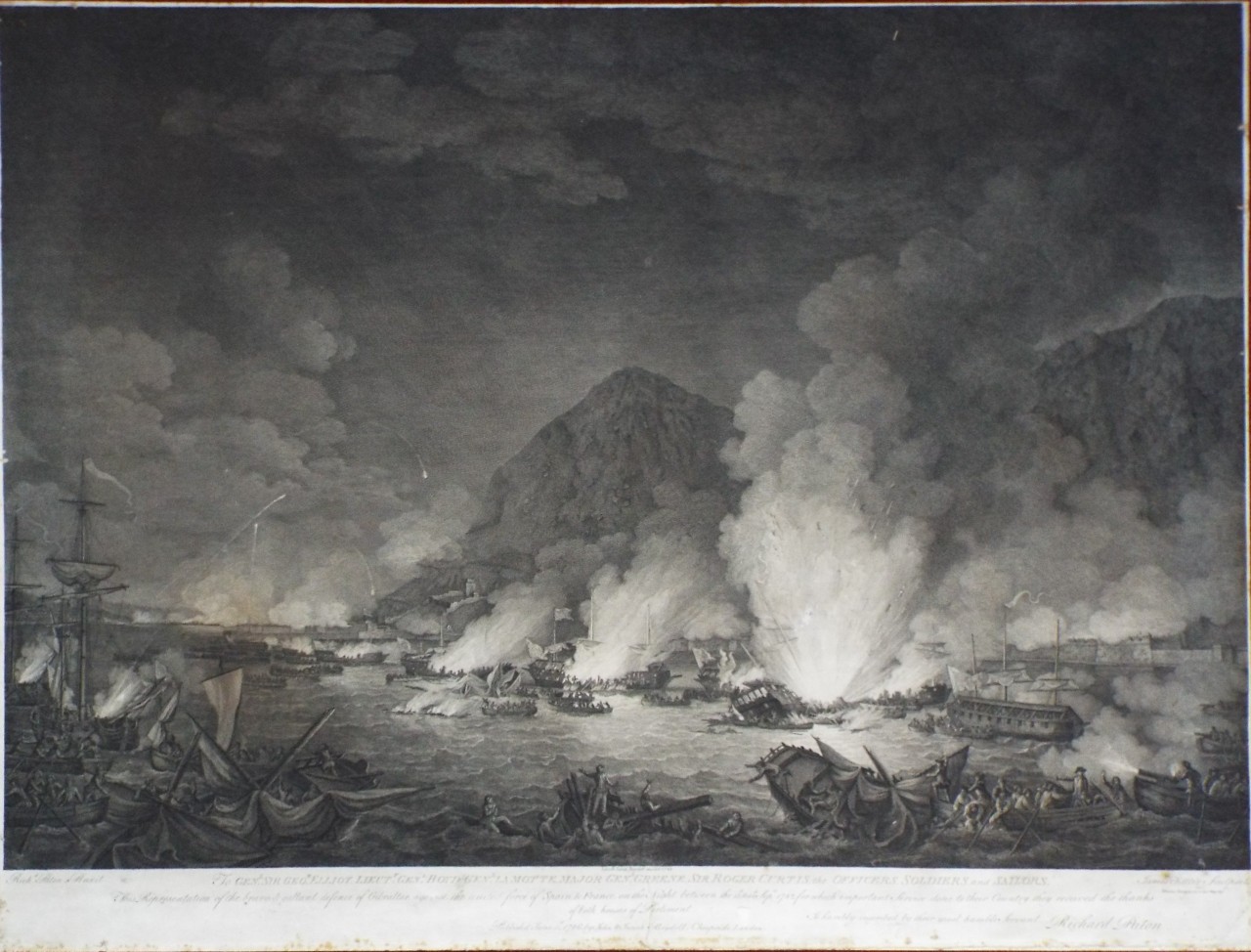 Print - The Brave and Gallant Defence of Gibraltar .. in the afternoon of the13th Sepr. 1782  - Fittler